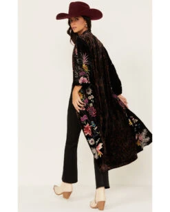 Johnny Was Women's Tiarei Velvet Bishop Sleeve Kimono