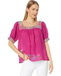 Johnny Was Petunia Square Neck Park Blouse