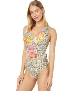 Johnny Was Leopard Wrap One-Piece