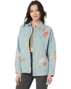 Johnny Was Cherri Denim Pocket Overshirt