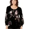 Johnny Was Celestin Velvet Bishop Sleeve Blouse -Johnny Was 71uFmSCQmfL. AC SR736920