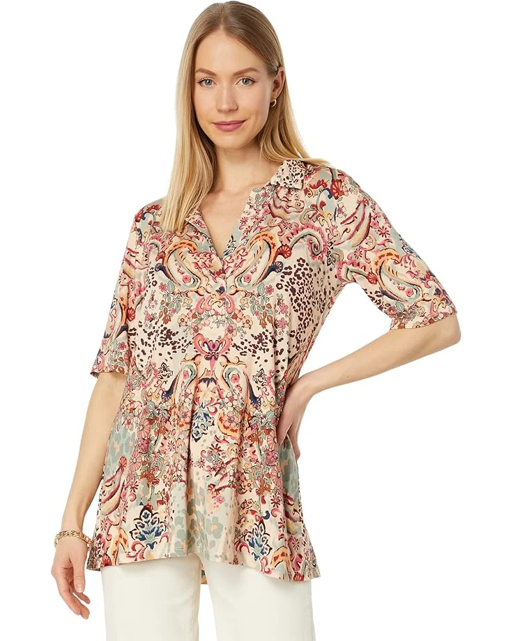 Johnny Was Jungle Paisley Polo Swing Tee 3 Johnny Was Jungle Paisley Polo Swing Tee