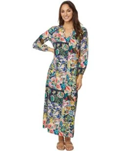 Johnny Was Puff Sleeve Maxi Cover-Up