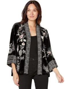 Johnny Was Valentina Velvet Cropped Kimono