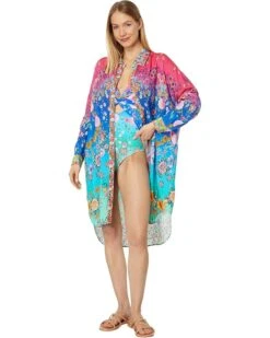 Johnny Was Rainbow Midi Shirtdress