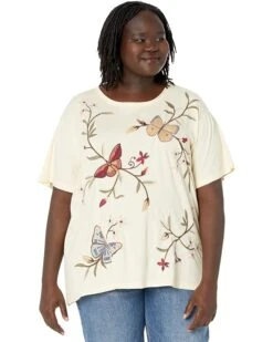 Johnny Was Plus Size Penelope Relaxed Crew Neck Tee