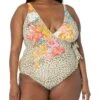 Johnny Was Plus Size Leopard Wrap One-Piece 1 Johnny Was Plus Size Leopard Wrap One-Piece -Johnny Was 81zNdDVmhL. AC SR736920
