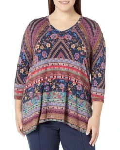 Johnny Was Plus Size Cruz V-Neck Swing Tunic